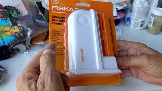 fiskars big new scissor sharpener unboxing and review under 15.00 #fiskars #scissorsharpener