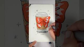 Draw with me: January journal theme #bujodoodles #easydoodles #doodlewithme #journaltheme