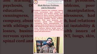 Weak Mercury Problems \u0026 Remedies| कमज़ोर बुध के लक्षण और उपाय #shorts #astrology #jyotish #remedies