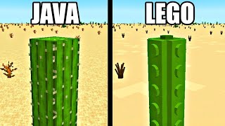 textures as java vs lego in minecraft