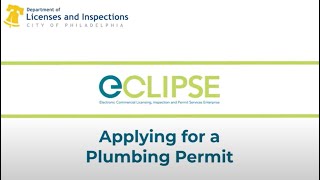 Applying for a Plumbing Permit in eCLIPSE