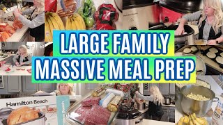 MASSIVE MEAL PREP for my BIG FAMILY of 11 | Big Batch Cooking, Roaster Oven Recipes, Mega Lots!