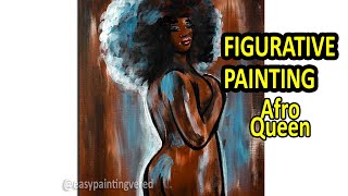Figurative Nude Painting | Afro Queen | Painting Tutorial Step by Step