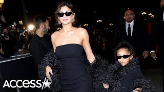 Kylie Jenner TWINS w/ Daughter Stormi At Paris Fashion Week