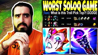 This is the WORST SOLOQ Experience EVER!! Tilted team Flaming me in Champ Select, Trolling in Game!