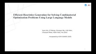 KDD 2025 - Efficient Heuristics Generation for Solving Combinatorial Optimization Problems
