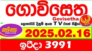 Govisetha 3991 2025.02.16 Today nlb Lottery Result අද ගොවිසෙත දිනුම් ප්‍රතිඵල  Lotherai dinum anka