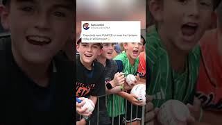 These kids were PUMPED to meet the Yankees #yankees