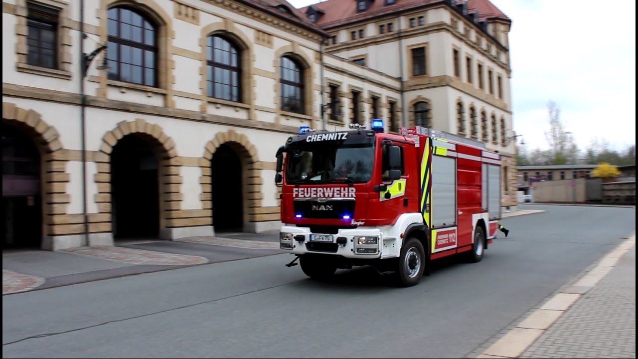 [Neues TLF] Löschzug Feuerwehr Chemnitz Wache 1 - YouTube