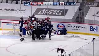Winnipeg Jets' Mark Scheifele MONSTER hit on Montreal Canadiens' Jake Evans!