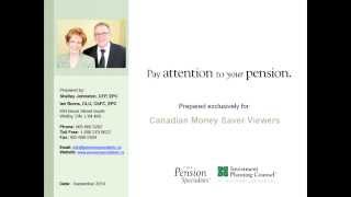 Canadian MoneySaver webinar with The Pension Specialists