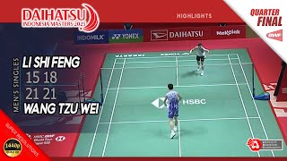 Wang Tzu Wei vs Li Shi Feng | Indonesia Masters 2025 | QF MS Highlights