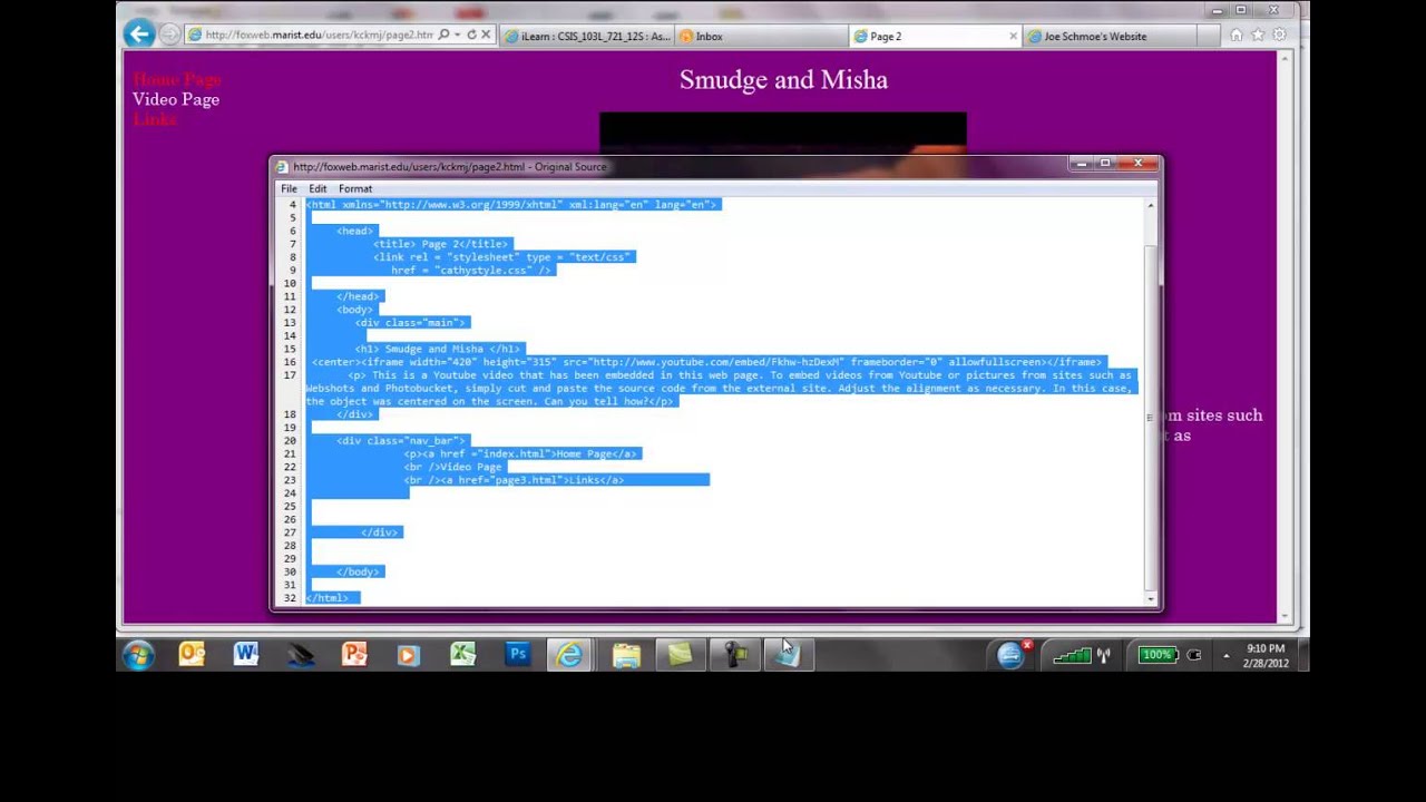 Html Assignment Youtube