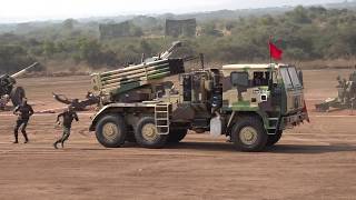 Indian Army 122 mm 'Upgraded' Grad Multi Barrel Rocket Launcher Firing at Devlali Range