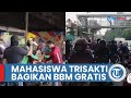 Di Tengah Kenaikan Harga BBM, Mahasiswa Trisakti Bagi-bagi BBM Gratis ke Ojek Online