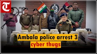 Ambala police arrest three cyber thugs with Rs 5 lakh cash and weapons from UP's Gorakhpur