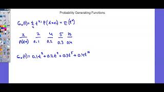 A Level 9231 Further Probability and Statistics Topic 5 Probability generating functions 1