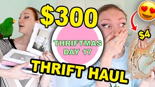 $300 THRIFT HAUL!!! THRIFT SHOPPING FOR QUIRKY HOME DECOR | THRIFTMAS DAY 17