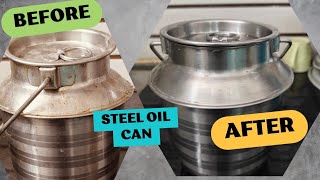 How to clean kitchen Steel oil can/container🫙easily/నూనె డబ్బా cleaning tips/ rushu_chandu mini vlog