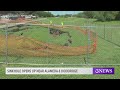 Sinkhole near Alameda caused by the collapsing of an underground concrete culvert