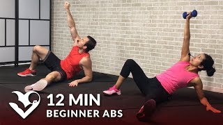 12 Min Beginner Ab Workout for Women \u0026 Men - Easy Abs Workout for Beginners at Home