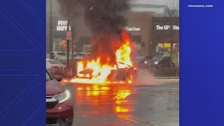 Video captures car fire, explosion in Northeast DC