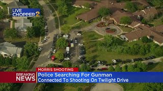 CBS 2 chopper over scene of shooting in Morris