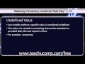 JavaScript Training Tutorial Undefined Value