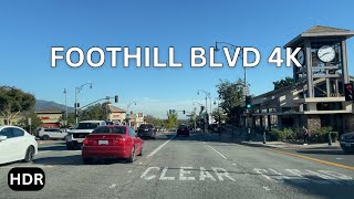 Foothill Boulevard Los Angeles - 4k (La Cañada Flintridge - Tujunga)