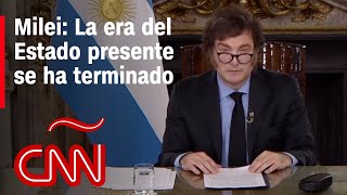 Discurso de Javier Milei en cadena nacional: celebra el superávit financiero que alcanzó Argentina