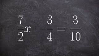 Learn how to solve a linear equation with multiple fractions