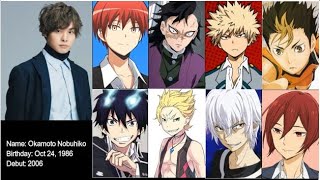 Top 17 roles by Okamoto Nobuhiko (Bakugou, Accelerator, Sengoku, Garfiel, Genya, Karma)