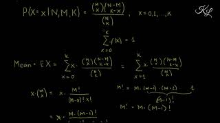 HyperGeometric Distribution - Derivation of Mean and Variance (English)