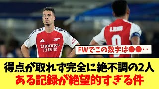 ジェズスとマルティネッリが絶不調‥そんな2人のある記録が絶望的すぎる