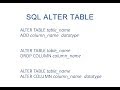 The SQL Alter Table Statement
