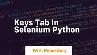keys tab in selenium python