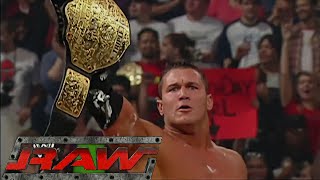 Randy Orton Crashes Triple Hs Championship Celebration After Unforgiven Raw Sep 132004