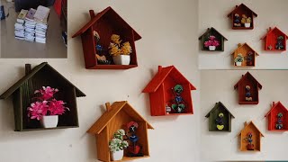 wall box shelve making from waste paper l house shelves making