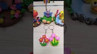 Diy flower keychains #clay #diy #aksesoris #fyp #shorts