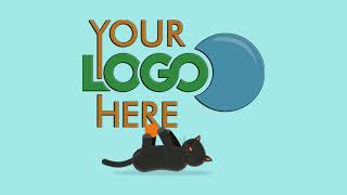 2900 v4 - Animated Cat cartoon Logo Reveal opener animation intro any bg colors