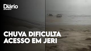 Chuva alaga atalho para chegar à Vila de Jericoacoara