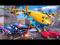 Spy Fighter Plane Crash vs Monster Police Car Chase, Hero Cars Rescue, City Destruction, Car Crash