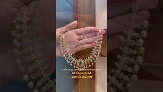 Balkunje Jewellers Karkala Karnataka, — 22kt/916 BIS HM gold pearl necklace #gold #jewellery #new