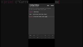 Write a Python program to display the current date and time#shorts #viral #python #coding#trending