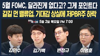 [18:30분 LIVE] 5월 FOMC 전격분석! 갈길 먼 밸류업, 기대감 상실에 저PBR주 하락 | 인포맥스라이브 240502