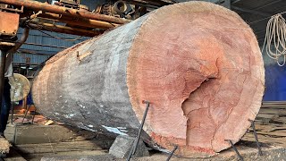 Extreme Wood Cutting Sawmill Machines Working || Process Of Producing Raw Wood Red Oak Wood