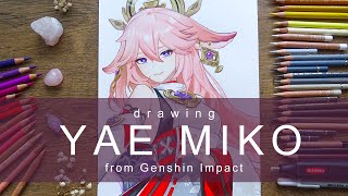 Drawing YAE MIKO from GENSHIN IMPACT!