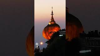 Kyaiktiyo Pagoda.Also known as the Golden Rock, dangling off the side of a mountain...