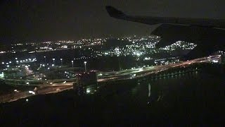 夜の空港離着陸!!! 福岡発羽田行 Skymark Airlines SKY026 A330 Fukuoka - Haneda [機窓2014]