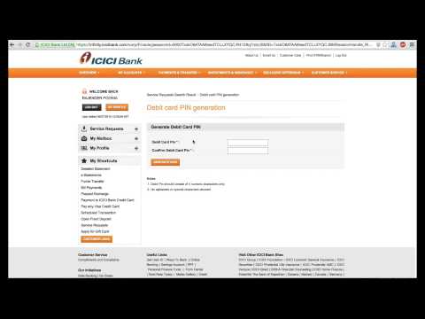 ICICI Debit card PIN generation Online ICICI Debit card PIN generation Online